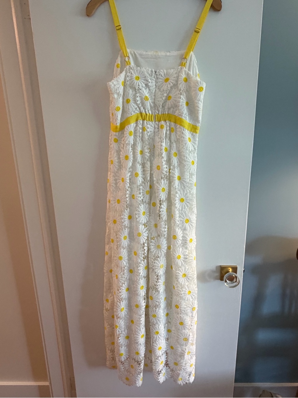 NWOT, Boston Proper, Size 8, Daisy Lace Maxi Dress in White & Yellow - Picture 13 of 16